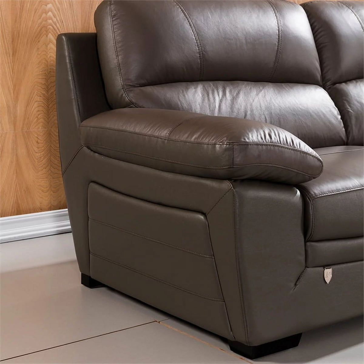 Taupe Brown Italian Leather Chair G4516