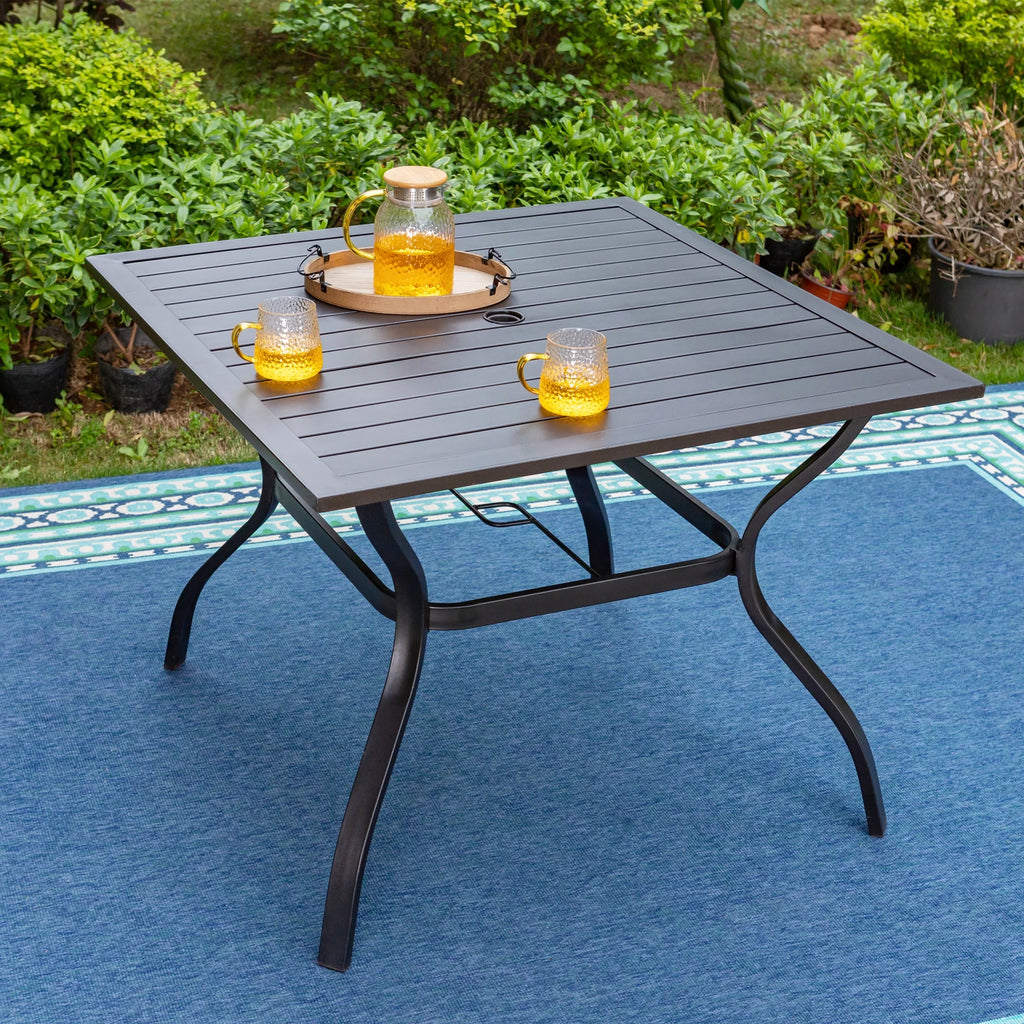 5-Piece Patio Dining Set with 4 Swivel Chairs & Square Table S379607