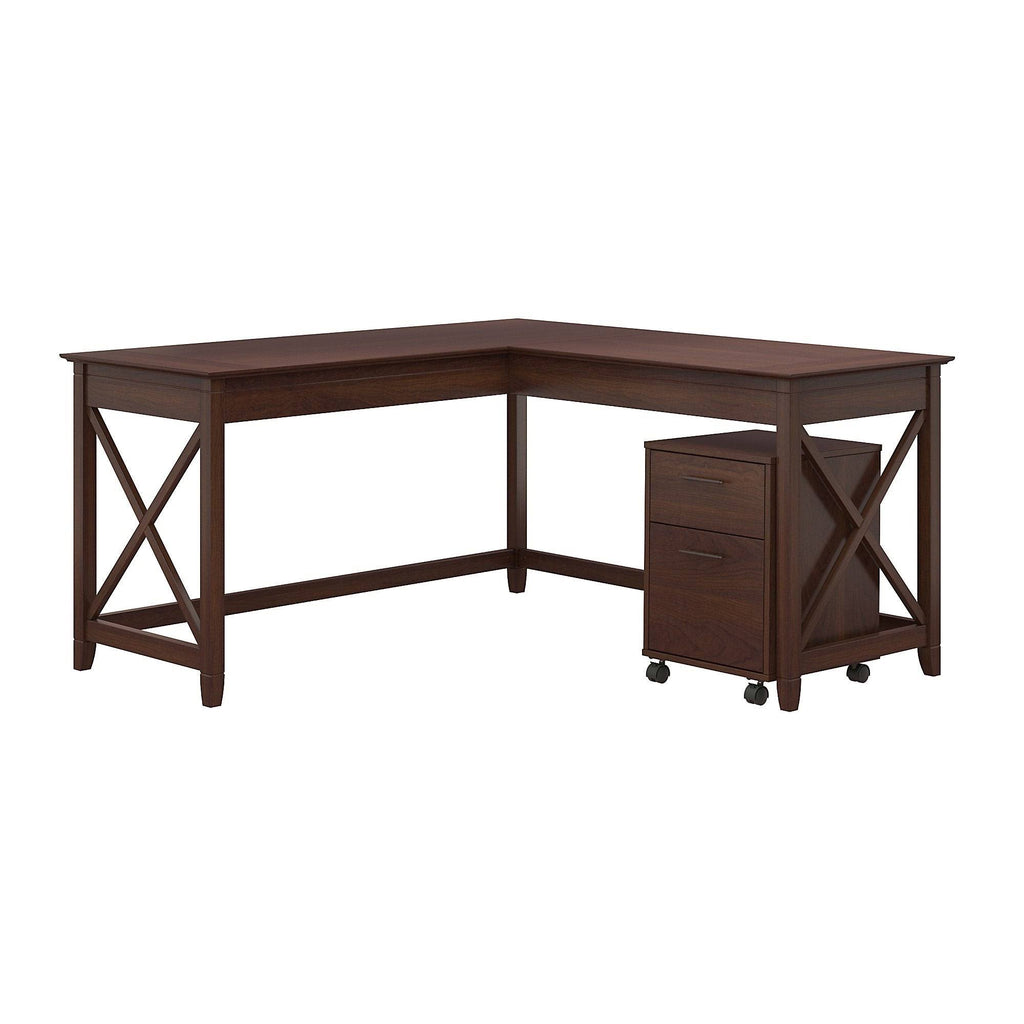 60-Inch L-Shaped Desk with Mobile File Cabinet F17394