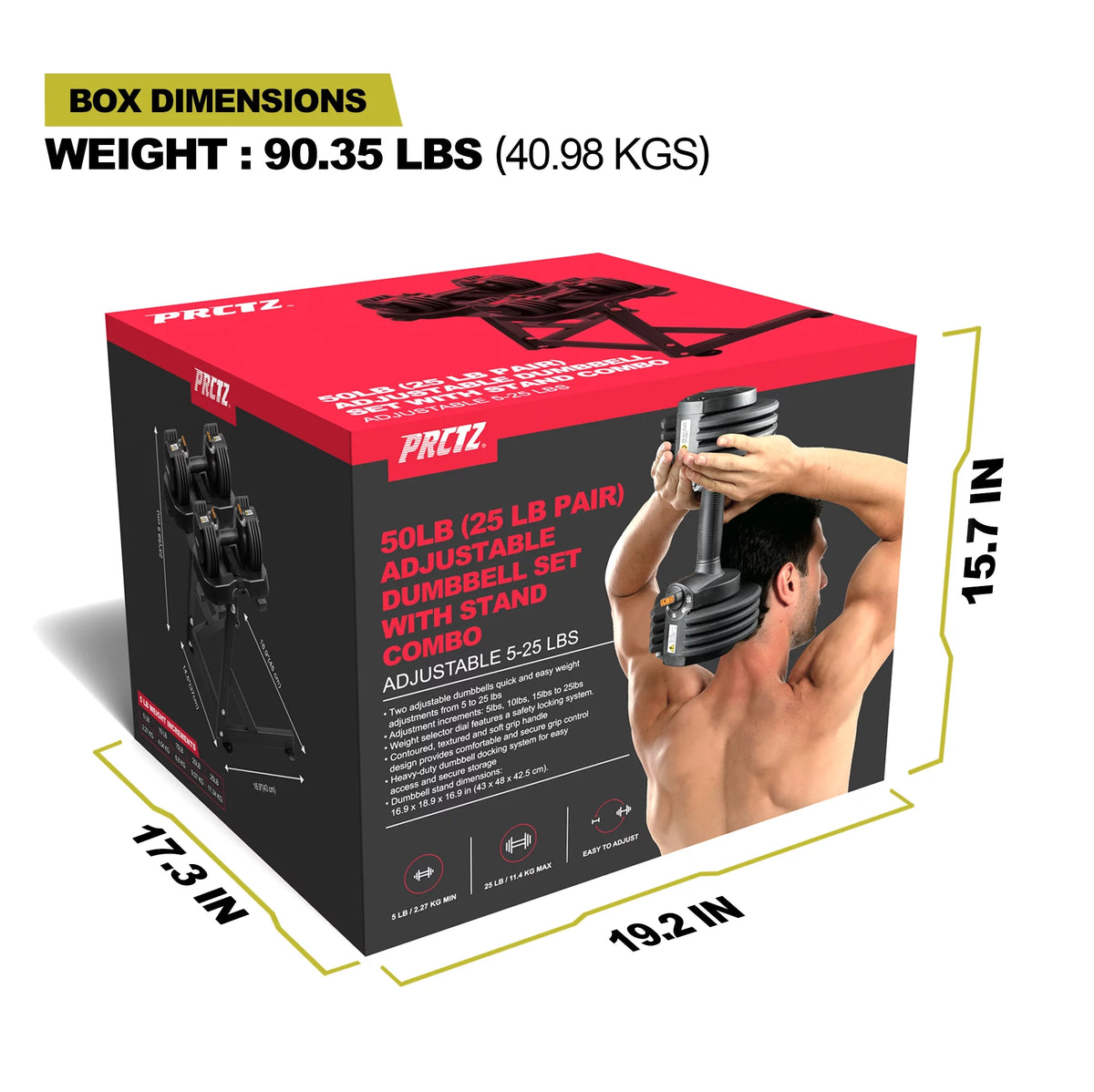 10-30lb Adjustable Dumbbell Pair with Stand P2630