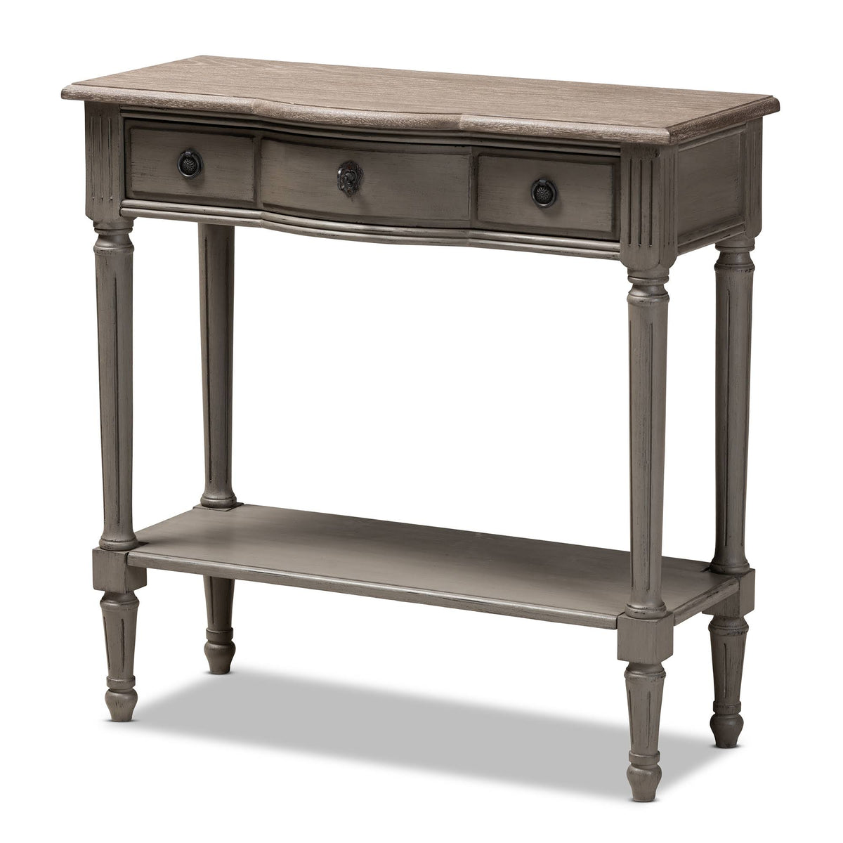 Gray 1-Drawer Wood Console Table I669