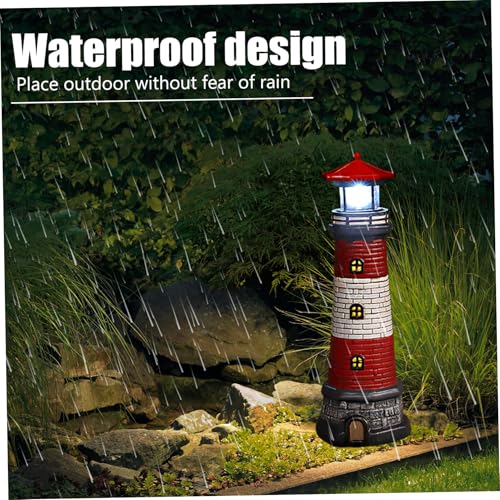 Solar Lighthouse Decorative LED Rotating Lamp J824185