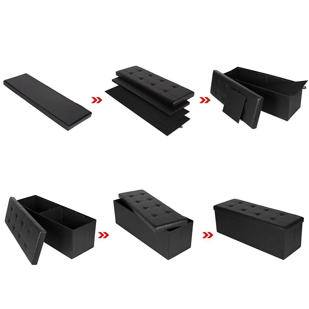 Faux Leather Storage Ottoman Bench S829898