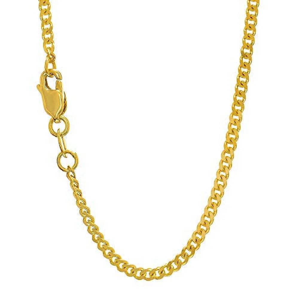 10k Yellow Gold 2 mm Curb Chain Necklace 24 Inches R8846