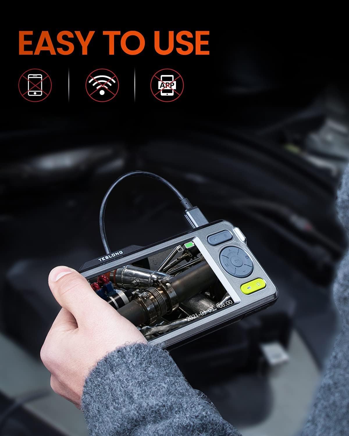 Waterproof Triple Lens Inspection Camera with Light E626