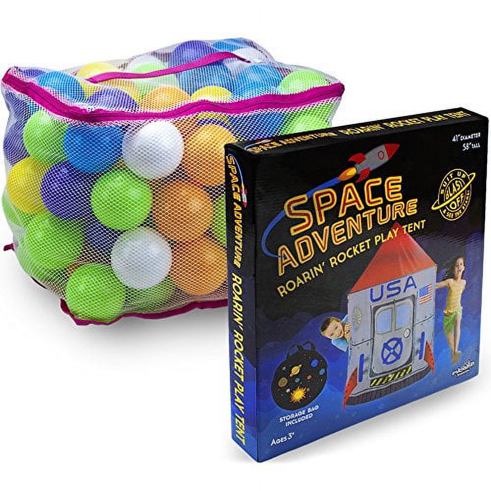 Space Adventure Rocket Play Tent with 100 Soft Ball Pit Balls D116