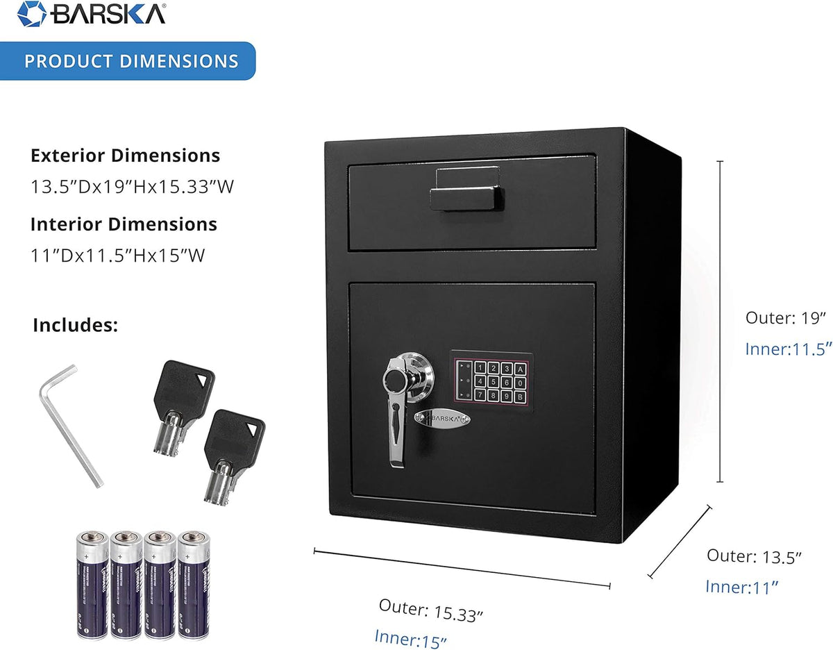 Digital Keypad Drop Safe with Front Load Drop Box H825607