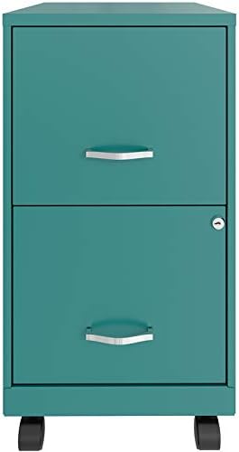 White 2 Drawer Metal Mobile File Cabinet with Lock X978