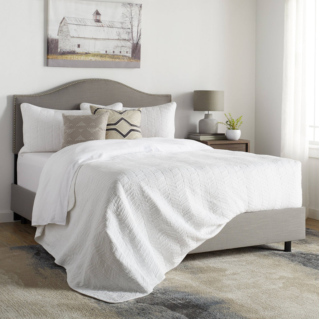 Linen Grey Nail Button Bed I366