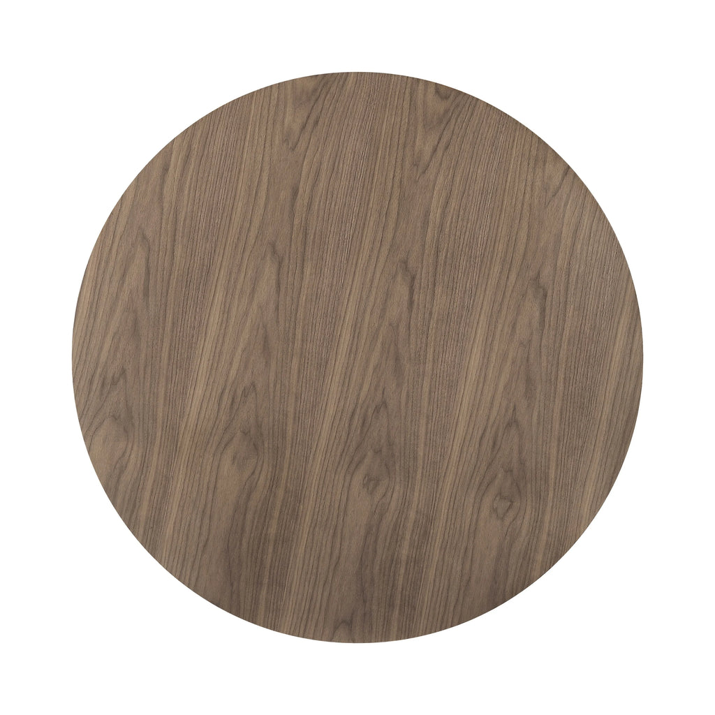 Walnut and Black Round Dining Table M633