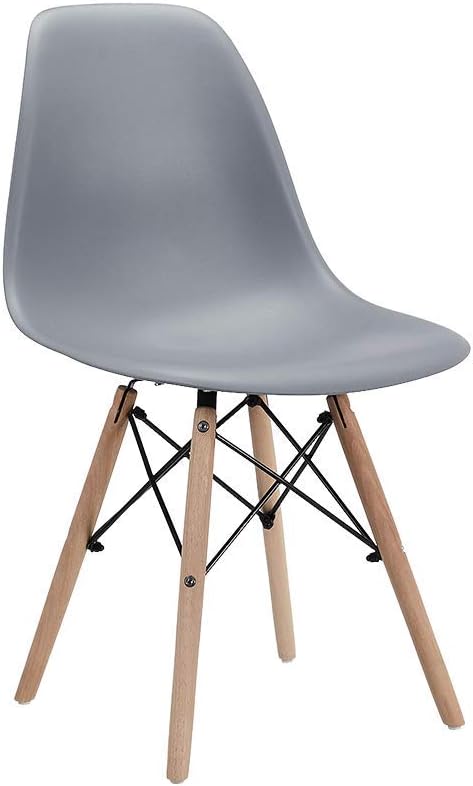 Beige Dining Chair with Natural Wood Legs, Set of 1 P72208