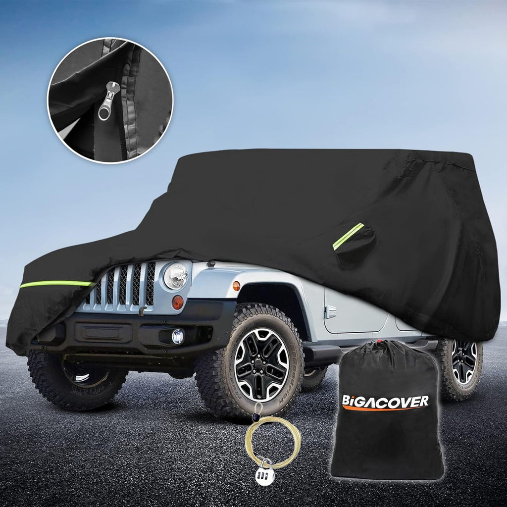 Black Waterproof SUV Cover with Zipper Pack of 2 V2981