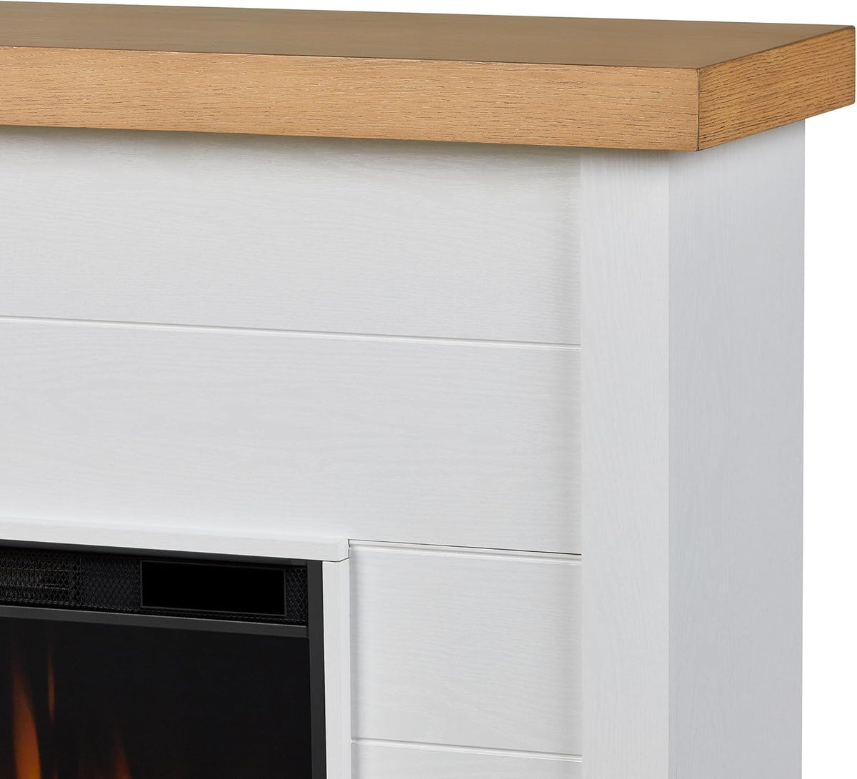 White 49" Slim Electric Fireplace with Mantel Y1322