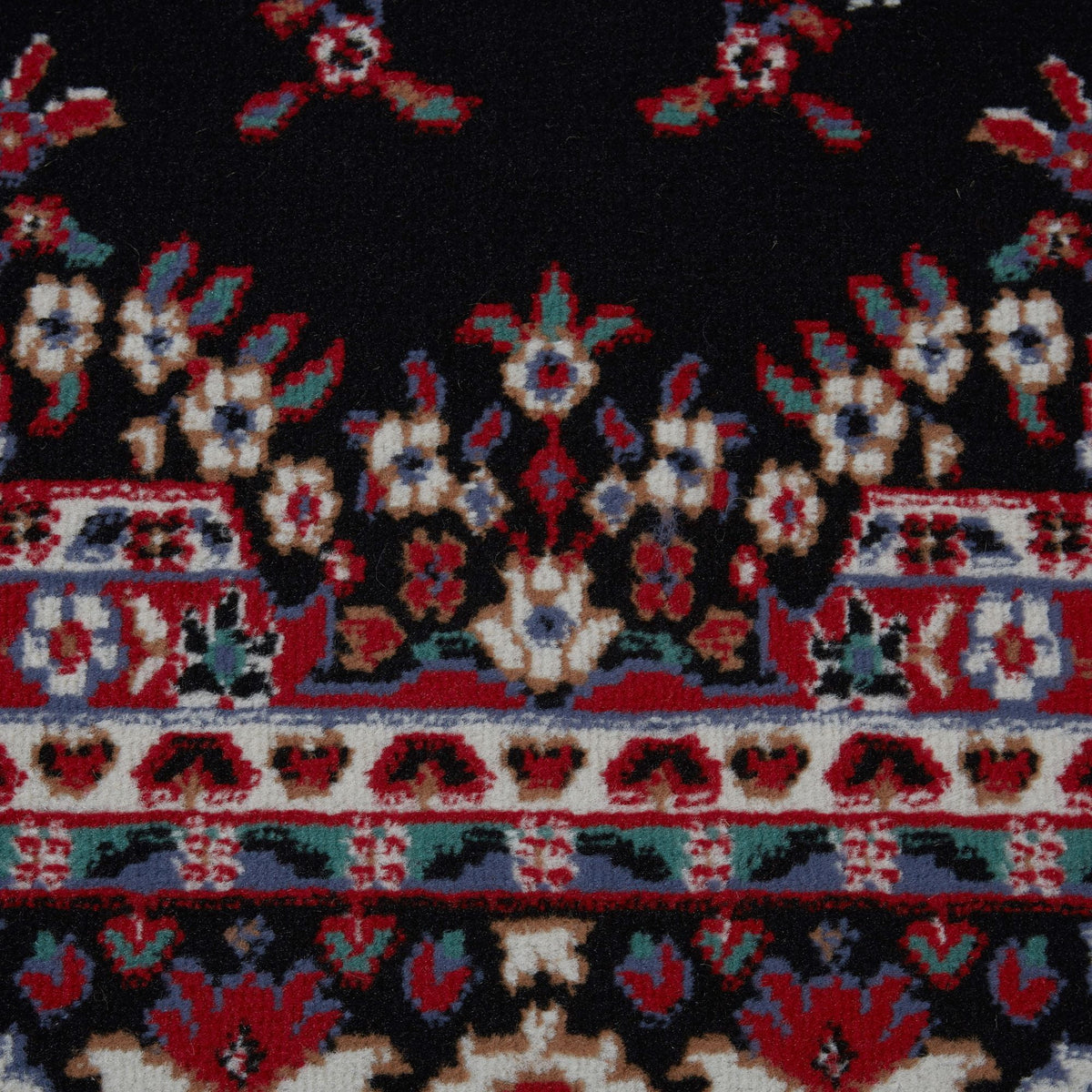 Black/Red Medallion Border Area Rug 3-Piece Set K609