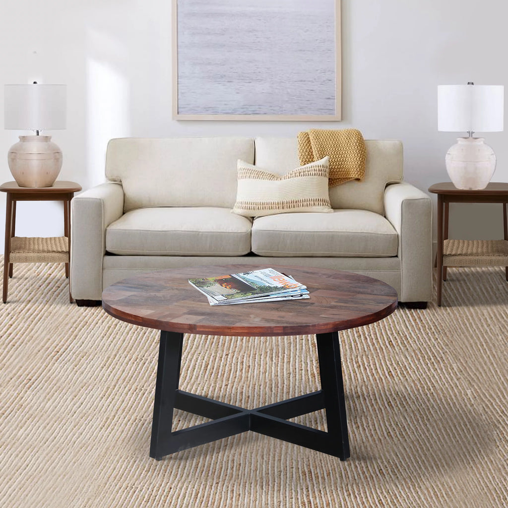 31 Inch Round Mango Wood Coffee Table K118299