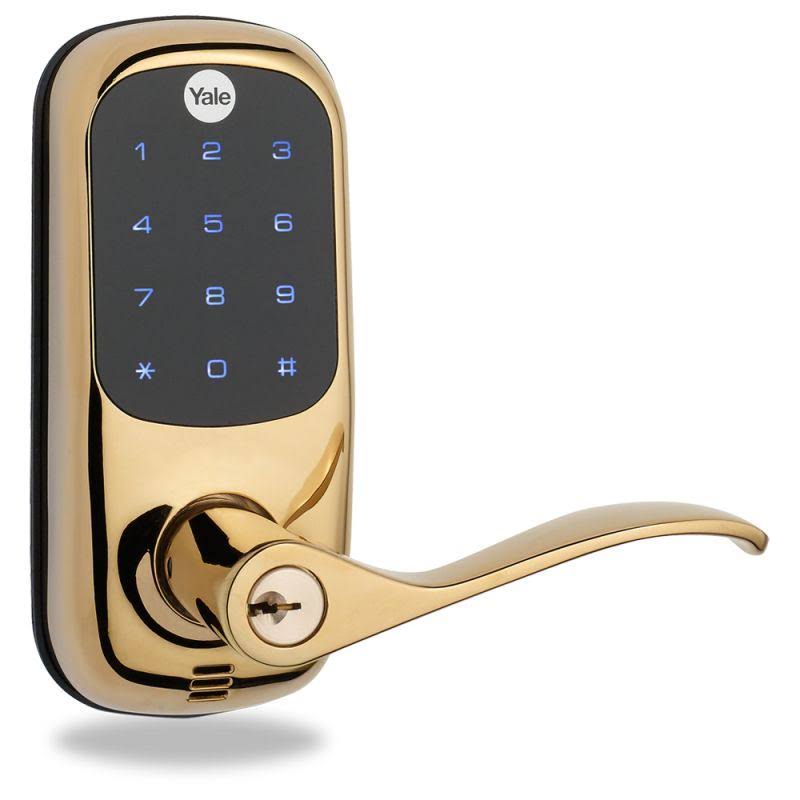 Polished Brass Touchscreen Lever Lock Y279986
