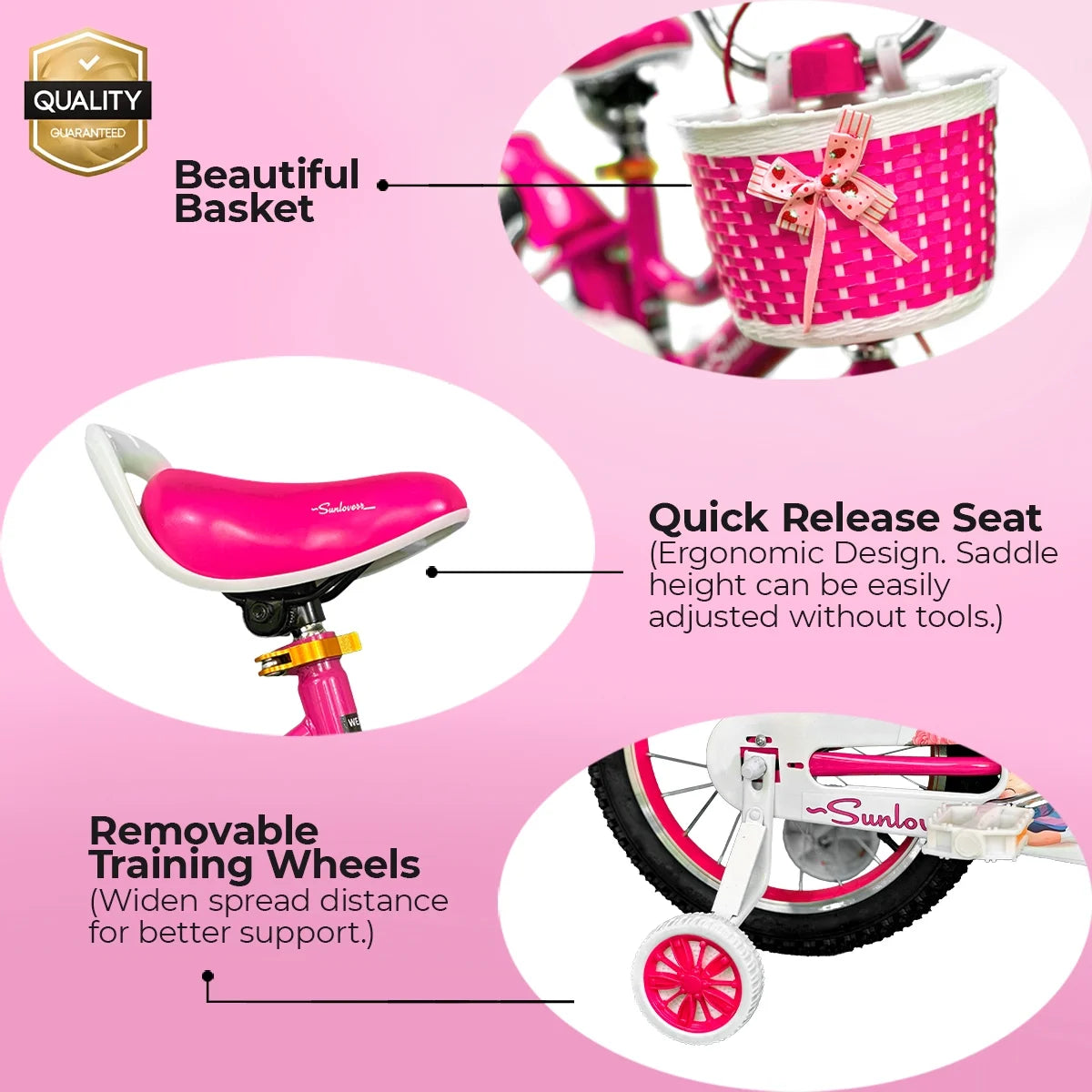 12 Inch Kids Bike with Training Wheels & Basket F761103