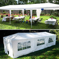 10'x30' Outdoor Canopy Tent with 8 Side Walls White A3052