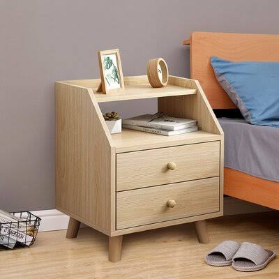 Double Drawer Nightstand Bedside Cabinet X7750