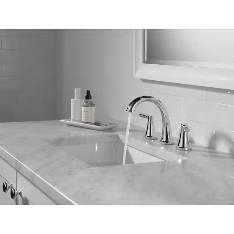 8 in. Widespread Double Handle Bathroom Faucet Polished Chrome W344