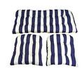 3 Piece Tufted Wicker Cushion Set, Navy Blue & White Stripe V683