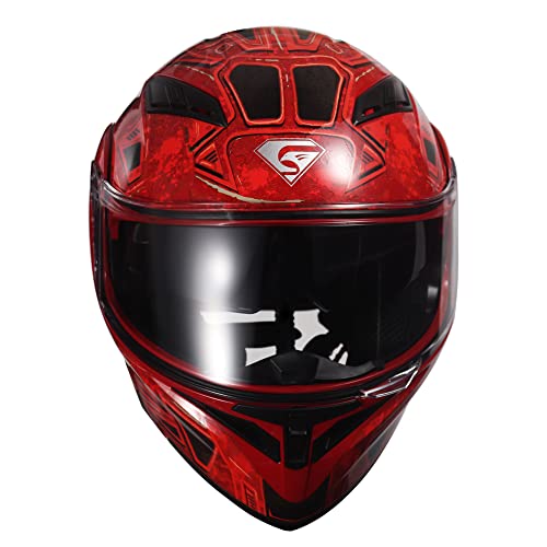Motorcycle Dual Visor Flip up Modular Full Face Helmet V6134