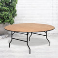 6-Foot Round Wood Folding Banquet Table O92348
