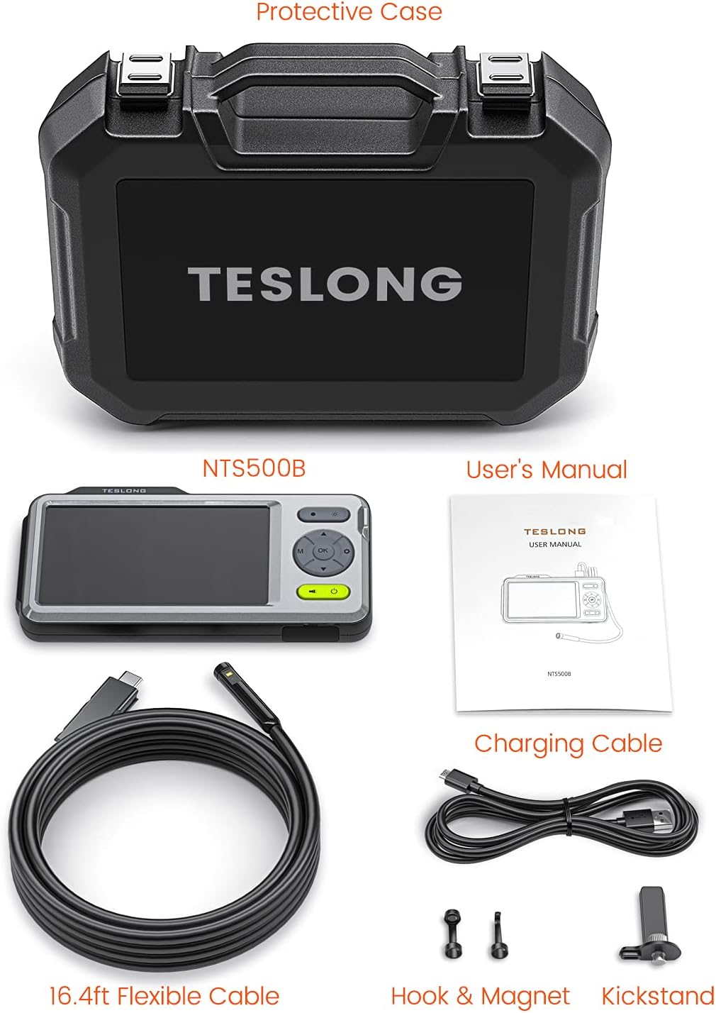 Waterproof Triple Lens Inspection Camera with Light E626