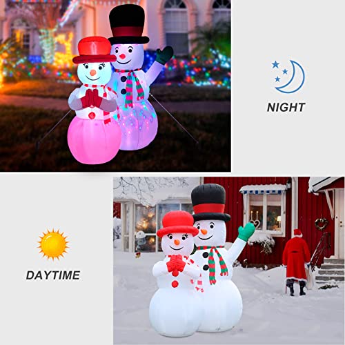 7 FT Inflatable Snowman with Built-in Rotating LED Light D755833