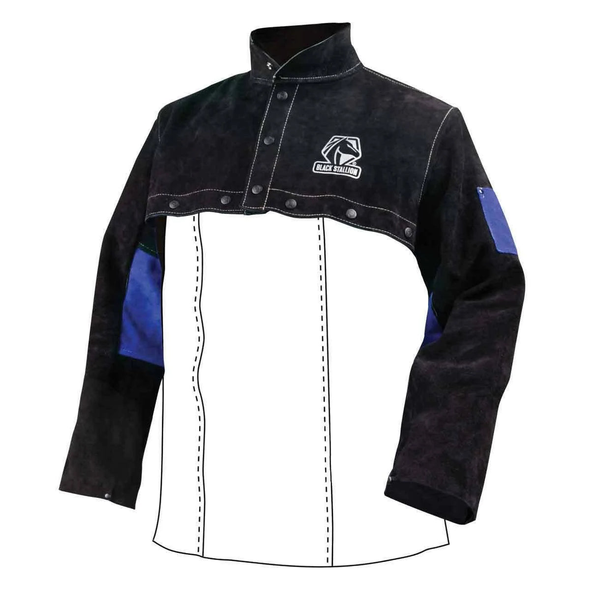 Black Stallion Color Block Leather Cape Sleeves L978