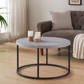 Grey Marble Round Coffee Table Ottoman H88694