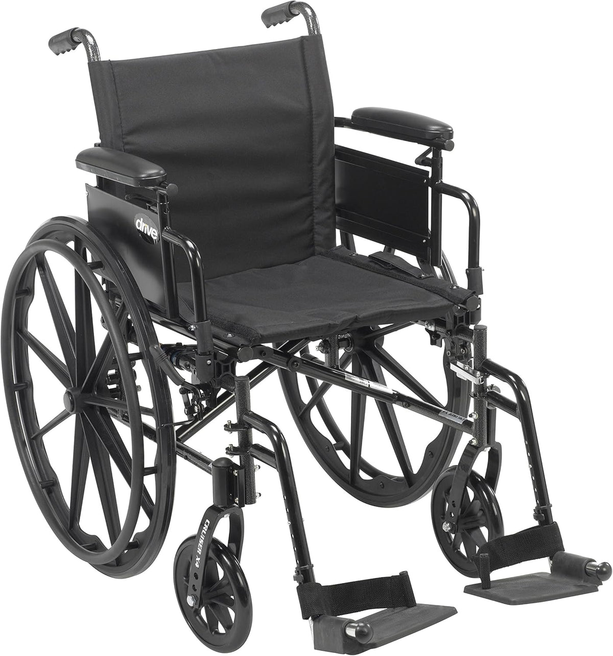 Lightweight Dual Axle Wheelchair with Adjustable Detachable Arms, Swing Away Footrests, 18" Seat, Silver Vein G4804