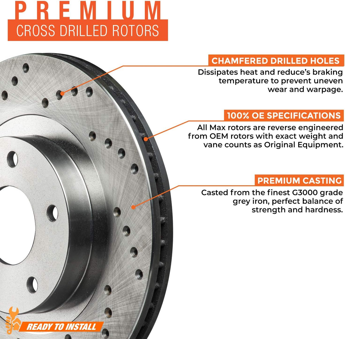 Max Brakes Premium XD Rotors with Carbon Ceramic Pads S440852