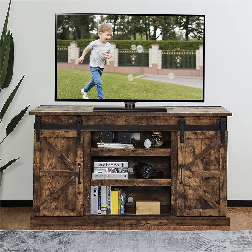 Espresso Sliding Barn Door TV Stand G22294