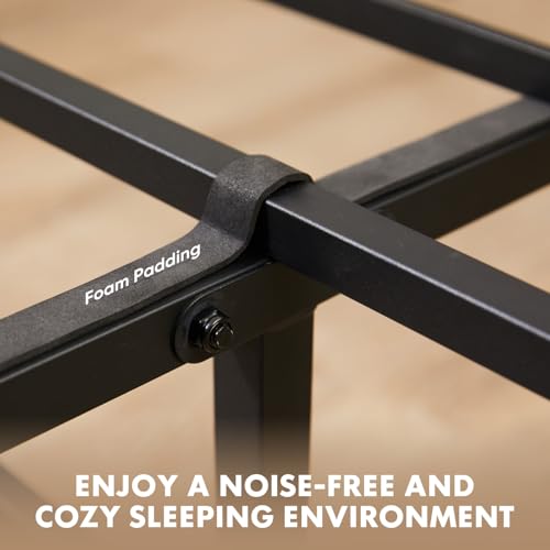 Full Size Bed Frame with Headboard, Metal Support, Under Bed Storage A517
