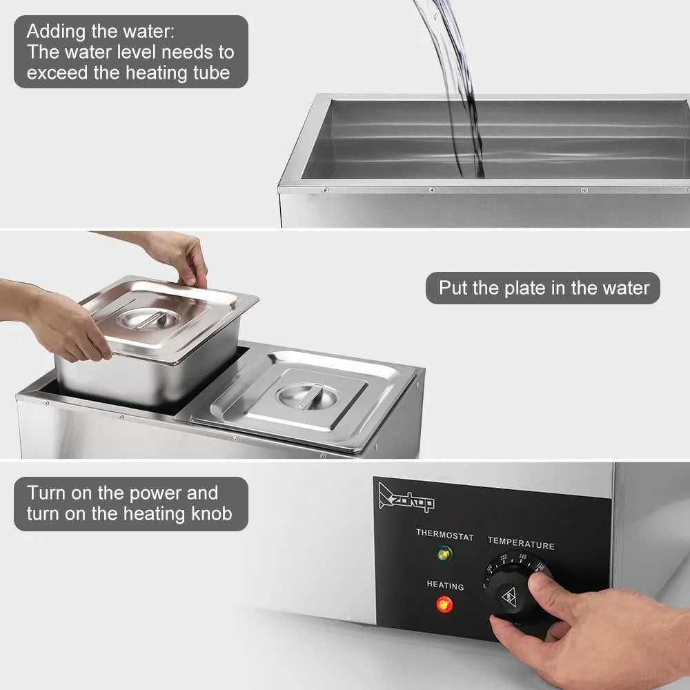 600W 2-Pan Stainless Steel Food Warmer O10229
