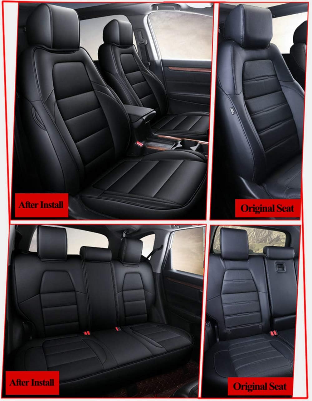 Black Leatherette Full Set Car Seat Covers A868429