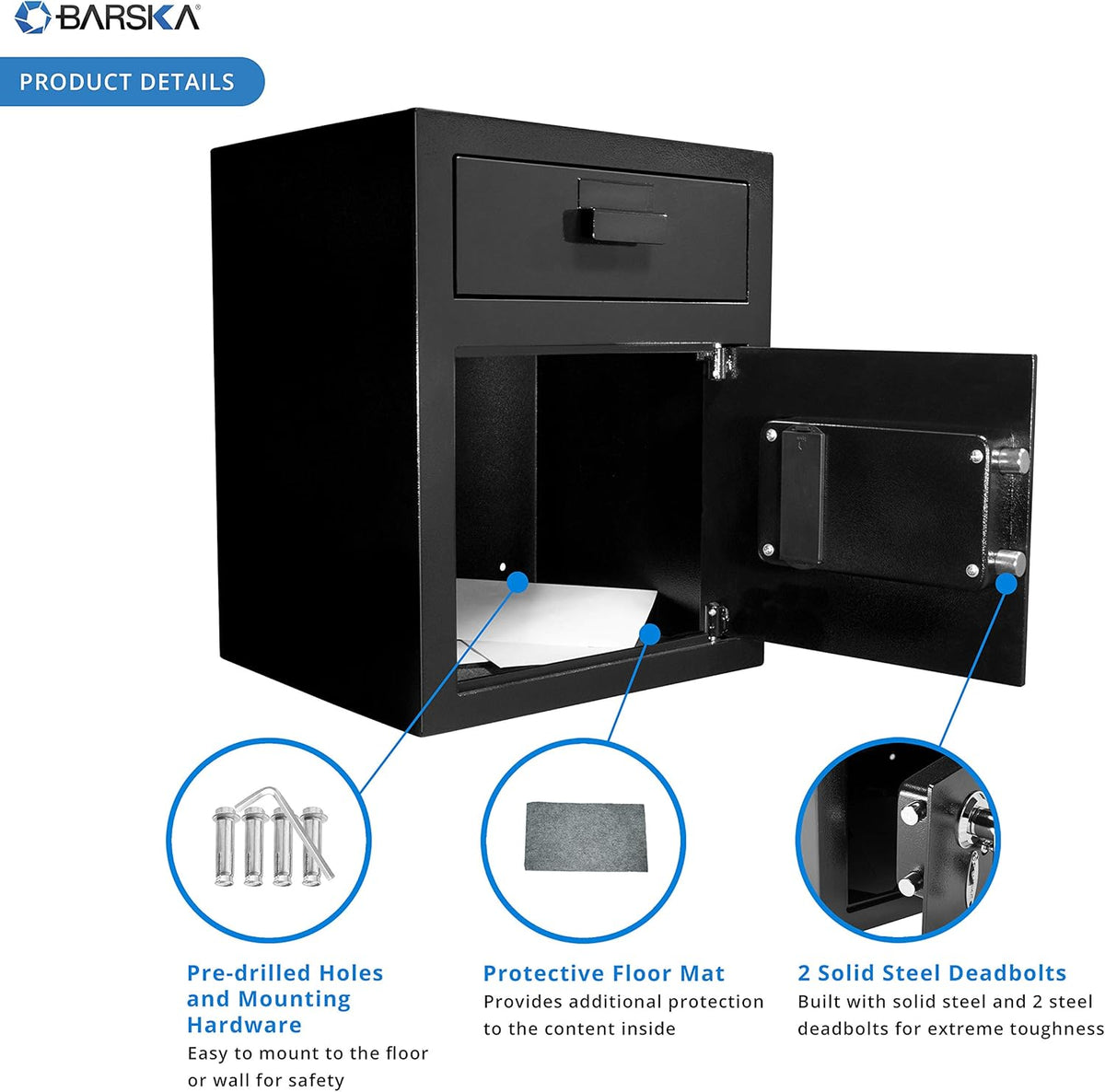 Digital Keypad Drop Safe with Front Load Drop Box H825607