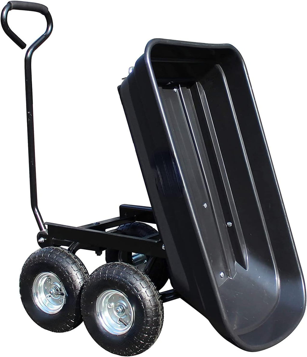 Heavy Duty Garden Dump Cart with Steel Frame and Pneumatic Wheels U3811