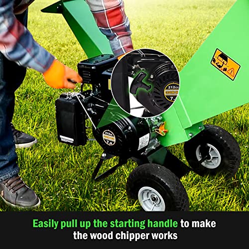 7HP Gas Powered Wood Chipper Shredder Mulcher A667