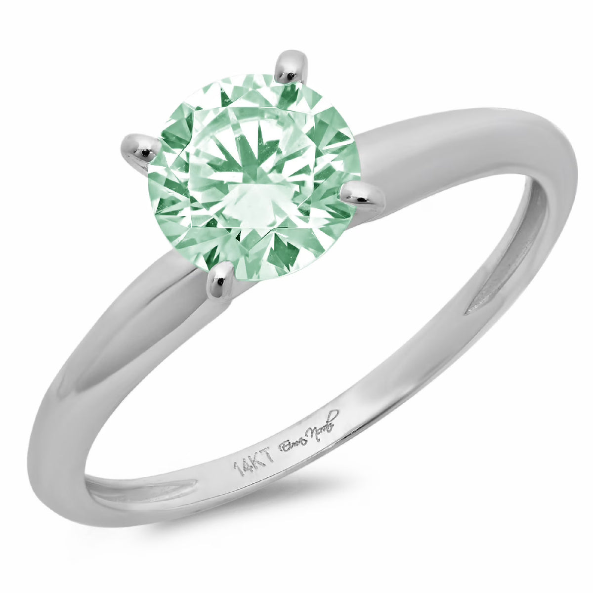 18k White Gold Solitaire Ring Y5328