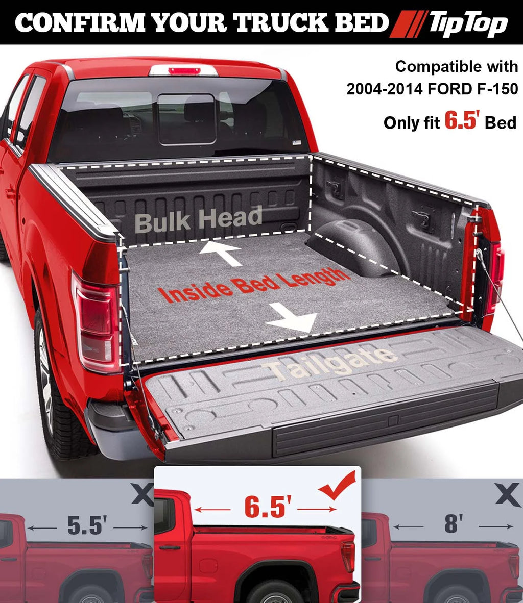 Tri-Fold Hard Tonneau Cover Truck Bed FRP 6.5ft R5181