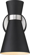1 Light Matte Black Brushed Nickel Wall Sconce E7241