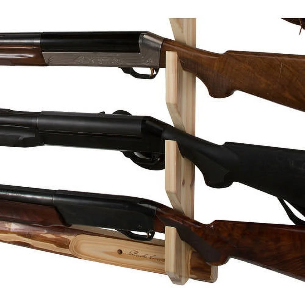 Indoor 5 Rifle or Shotgun Pine Wall Storage Display Rack J74585