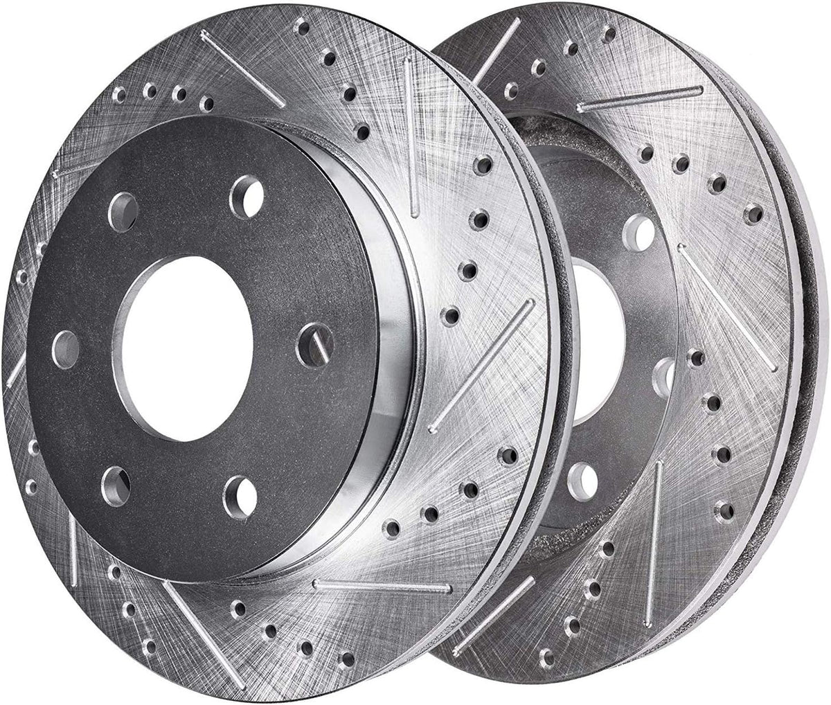 12.99" Front & Rear Drilled Slotted Rotors w/Brake Pads H1860