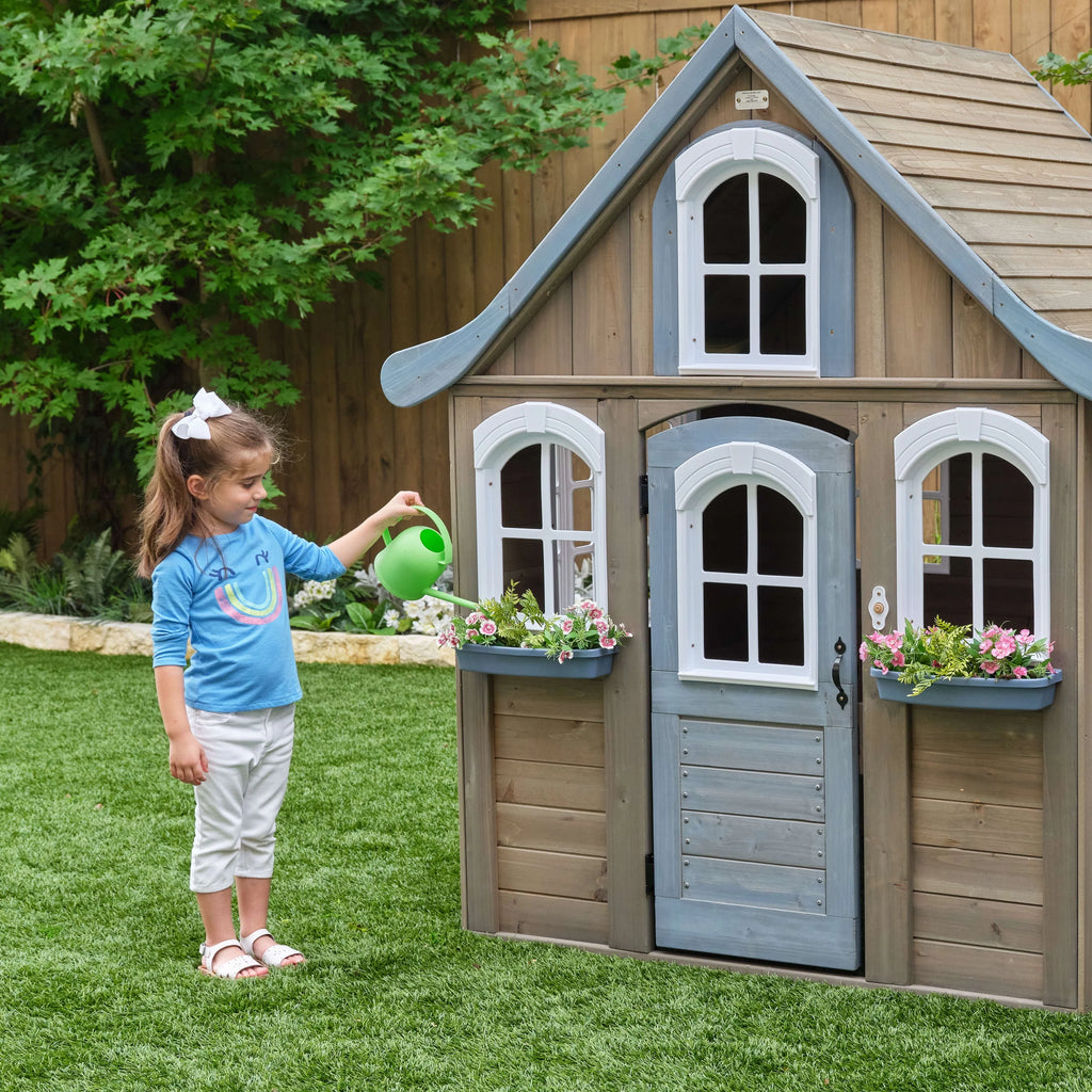 Wooden Outdoor Playhouse with Kitchen S227
