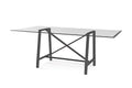 Rectangular Metal & Glass Dining Table in Pewter K388439