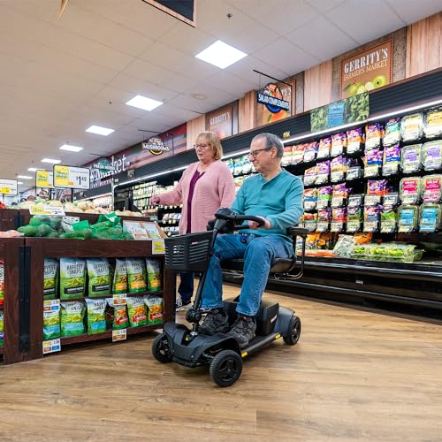 Iceberg Blue 4-Wheel Scooter with 18 Ah Battery, 300 Lbs Weight Capacity, 17"x17" Foldable Seat E2673