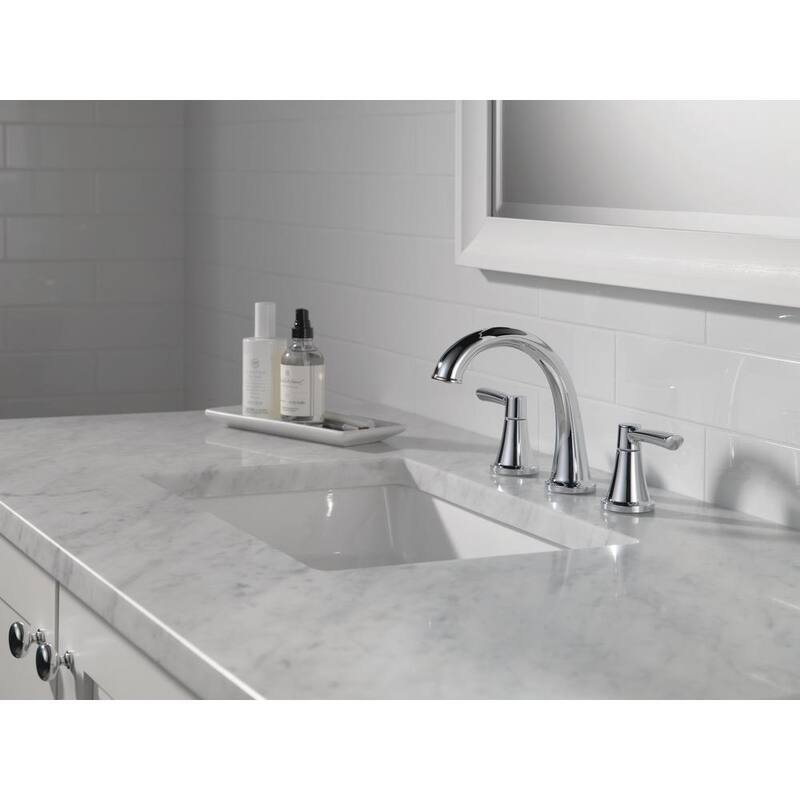 8 in. Widespread Double Handle Bathroom Faucet Polished Chrome W344
