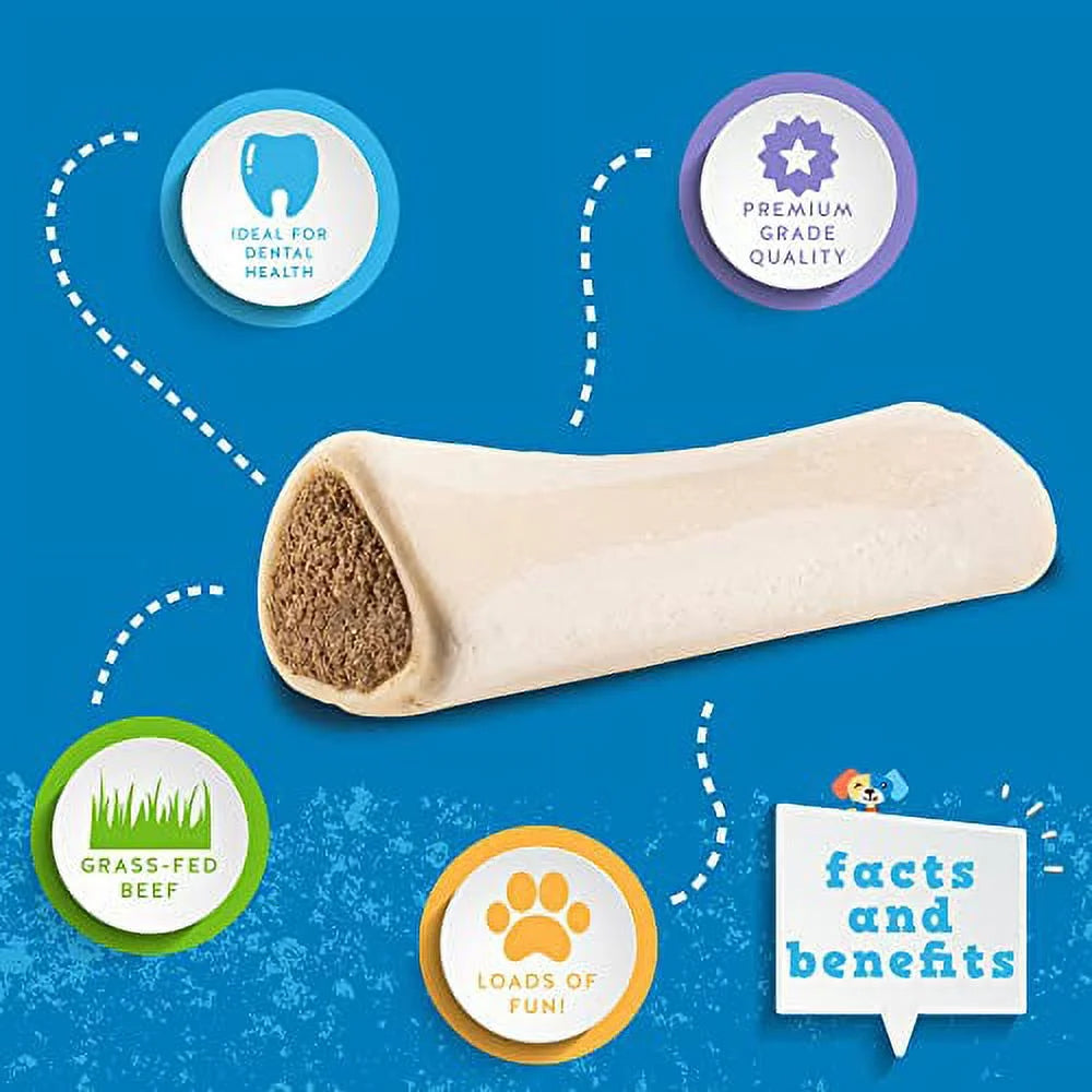 Filled Dog Bones, 5 to 6" Peanut Butter Flavor All Natural Dog Chew Treats P514